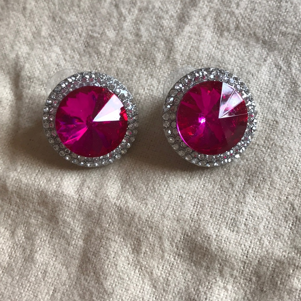 Pink Diamond Statement Earrings